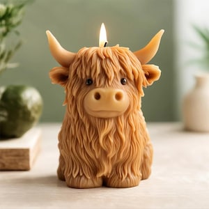 Molde de silicona para velas con forma de vaca de las tierras altas