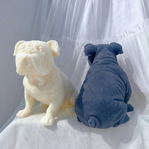 Grande molde de vela de buldogue, molde de silicone de cera de soja para filhotes de animais, amante de cachorro, decoração de casa, fundição de molde de vela