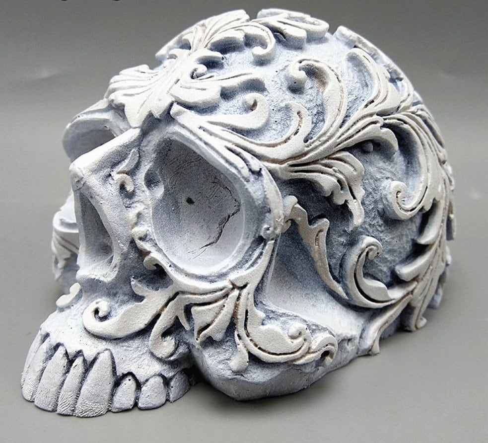 3D Unique Pattern Skull Silicone Mold, Soap Mold, Candle Mold, Candle Plaster Silicone Mold, Cake Topper Mold, Polymer Clay, Chocolate mold