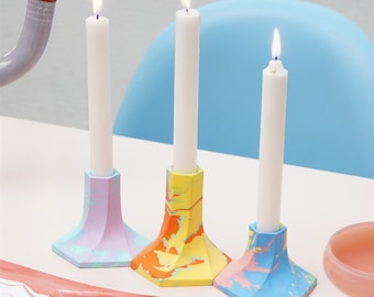 Silicone Taper Candle Holder Molds: DIY Concrete Candlestick, Jesmonite Cement Mould
