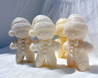 Gingerbread Man Silicone Candle Mold, Christmas Design Silicone Mold, Christmas Ornaments Soy Wax Silicone Mould, Xmas Decor Mold Casting