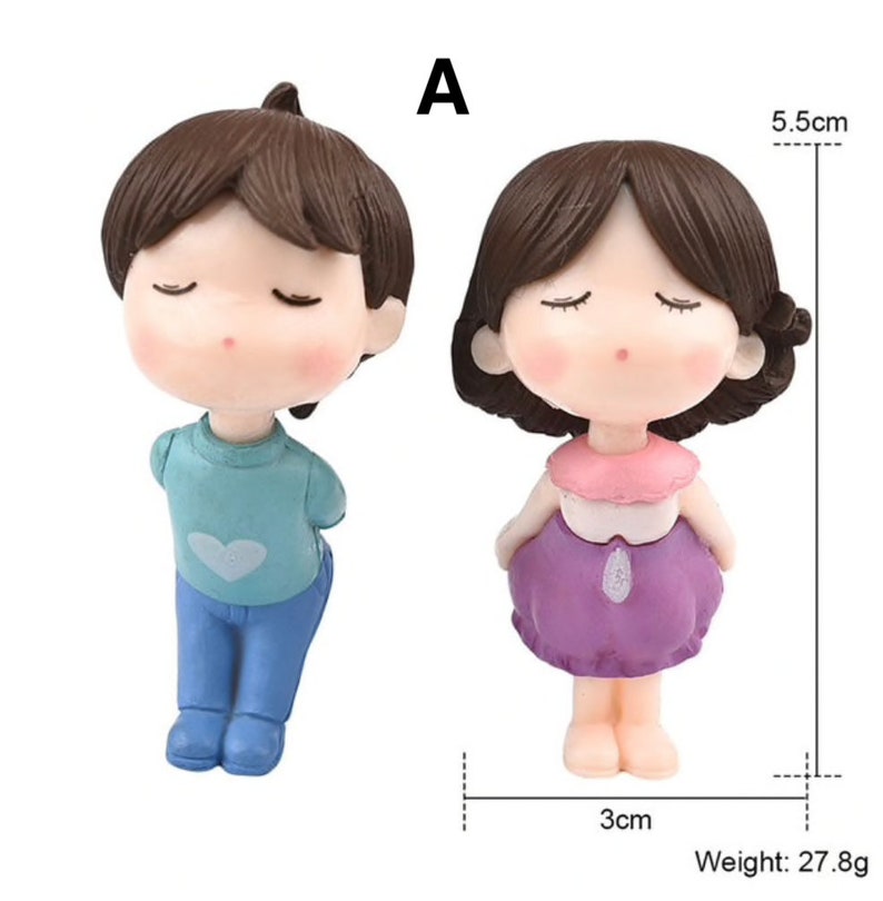 1 Set Sweety Lovers Couple Chair Figurines Miniatures Crafts Home Decoration