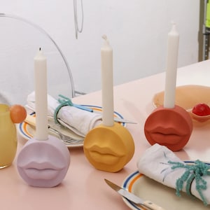 Lips Candle Holder Silicone Mold For Cement and Plaster