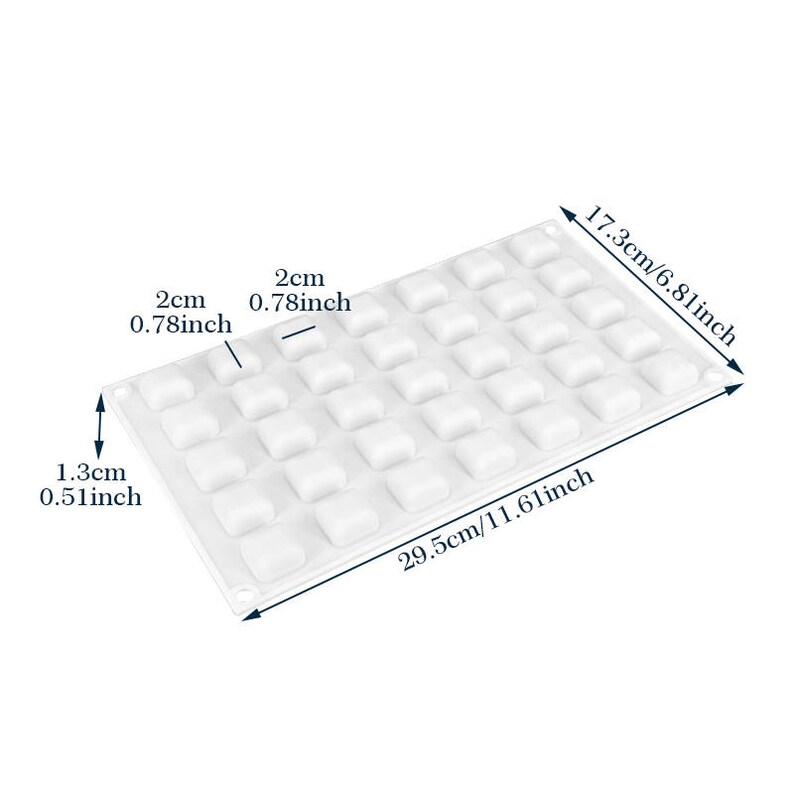5ml 35 Mini Cavity Square Shaped Silicone Cake Mold Baking Etsy