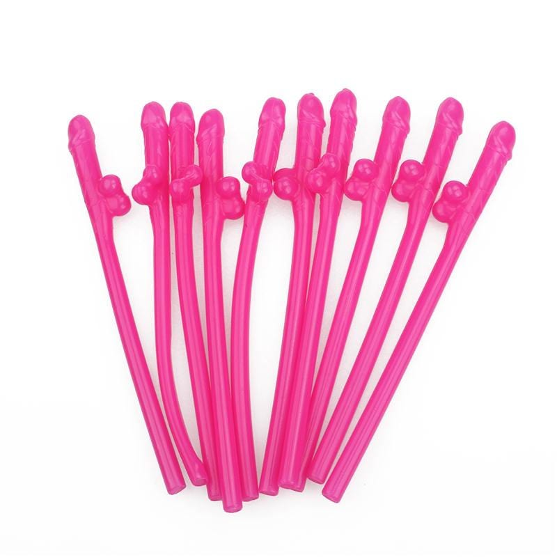 10pcs Hens Night Bachelorette Adult Party Willy Plastic Dicky Sipping Straws 