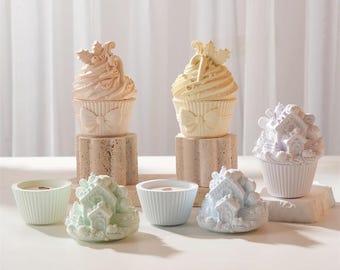 Stampo per portacandele natalizio con coperchio, stampo per contenitore in cemento per candele, stampo in silicone per vaso da fiori in gesso