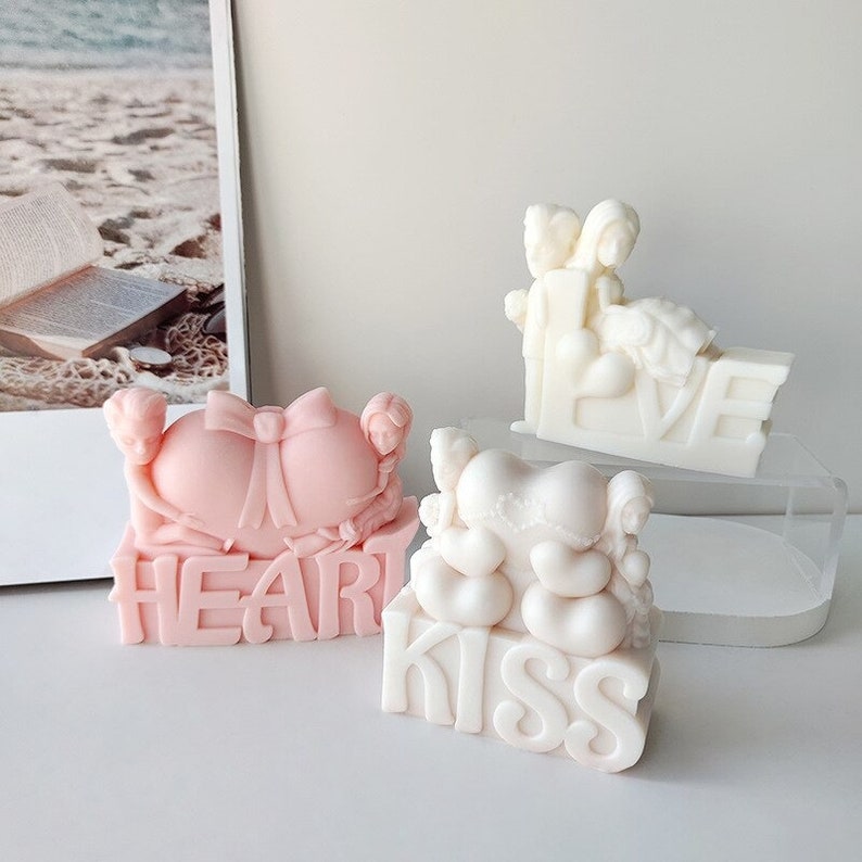 Heart Kiss Mold DIY Valentine's Day Scented Candles Gypsum Etsy
