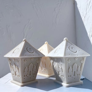 Ramadan Lantern Candle Mold, Islamic Muslim Lantern Silicone Mold For Eid Mubarak Ramadan Lamp Decor