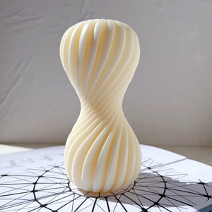 Pillar Spiral Candle Molds Wave Twirl Taper Spiral Silicone Mould Geometric Abstract Decorative Wavy Soy Wax Mold