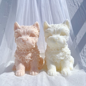 Yorkshire Terrier Puppy Candle Mold, Animal Puppies Soy Wax Silicone Mould, Dog Lover Home Decoration Mold