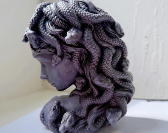 Stampo per candela a forma di busto di Medusa, stampo in silicone a forma di testa di serpente, stampo in cera per viso e corpo di scultura greca, figura del terrore gotico