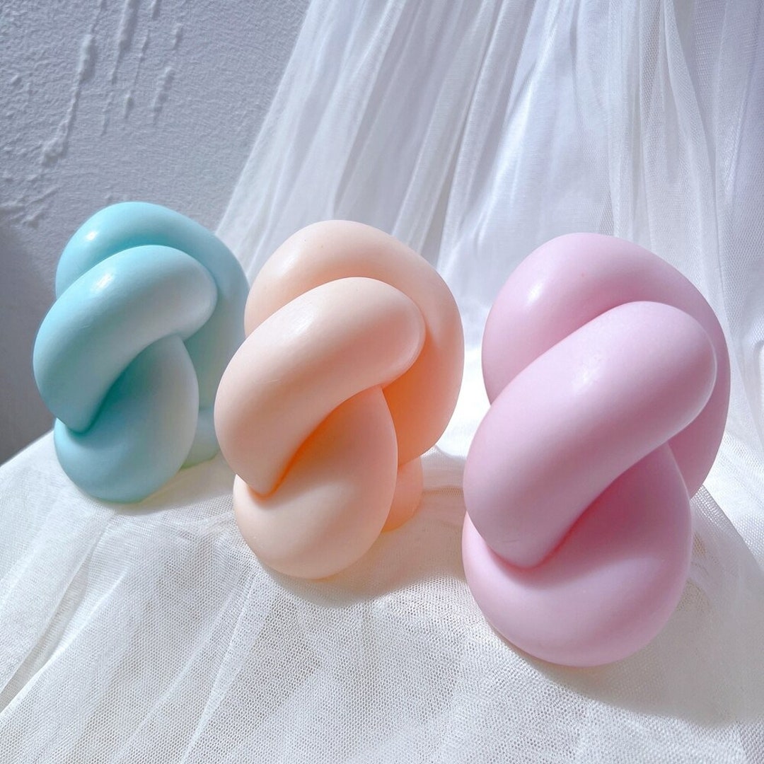 Two Designs Tube Knot Candle Silicone Mold Tie Rope Ball Twisted