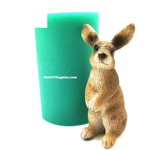 3D Rabbit Silicone Mold-Cake Decoration, Fondant, Candle Mould, Plaster, Cement, Polymer Clay, Resin, Soap, Chocolate Mold Casting
