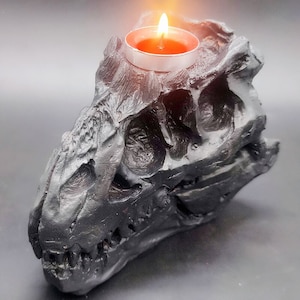 3D Tyrannosaurus Rex Skull Tea Light Silicone Mold