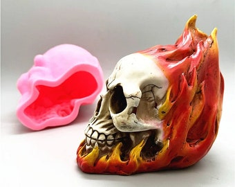 3D Unique Flame Skull Silicone Candle and Soap Mold Casting