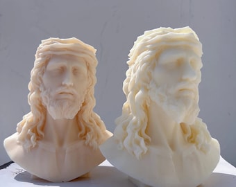 Jesus Statue Silicone Mold Unique Bust Sculpture Soy Wax Candle Mould Greek Mythology Home Decor