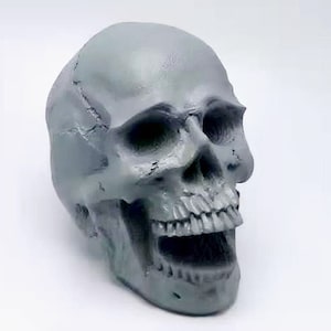 Stampo in silicone per candela con teschio 3D per resina, candela, sapone, resina epossidica, fondente, cemento, fusione in stampo di argilla