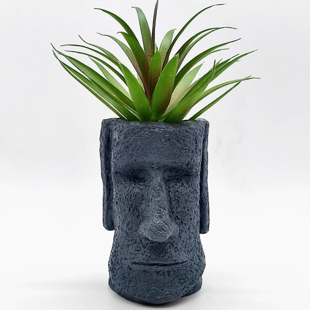 Easter Island Stone Vase Plant Silicone Mold for Cactus, Indoor Plant