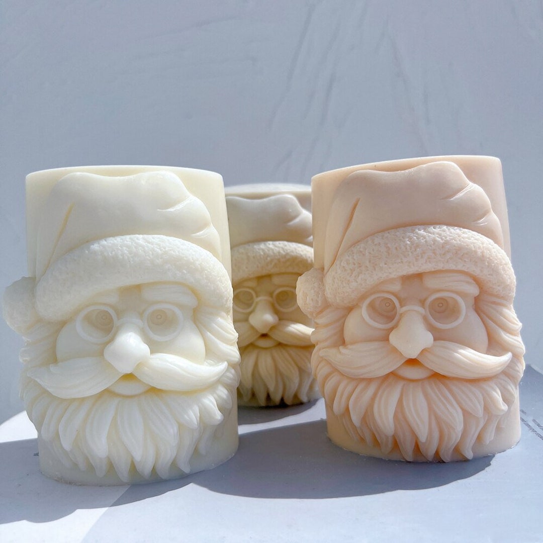 Pillar Santa Claus Candle Mold Father Christmas Resin Silicone Mold Kriss Kringle Plaster Gypsum