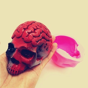 3D Brain Skull Silicone Candle and Soap Mold Casting