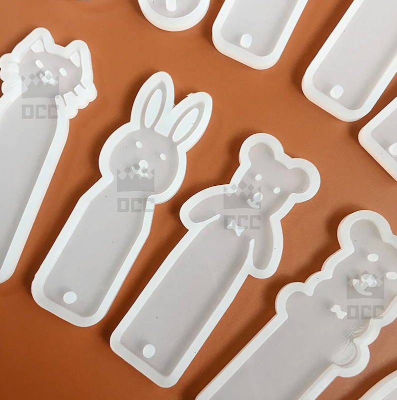 1pc Rabbit Cat Bookmarks shaped Silicone Mold for UV resin Epoxy Resin for handmade Jewelry Bear