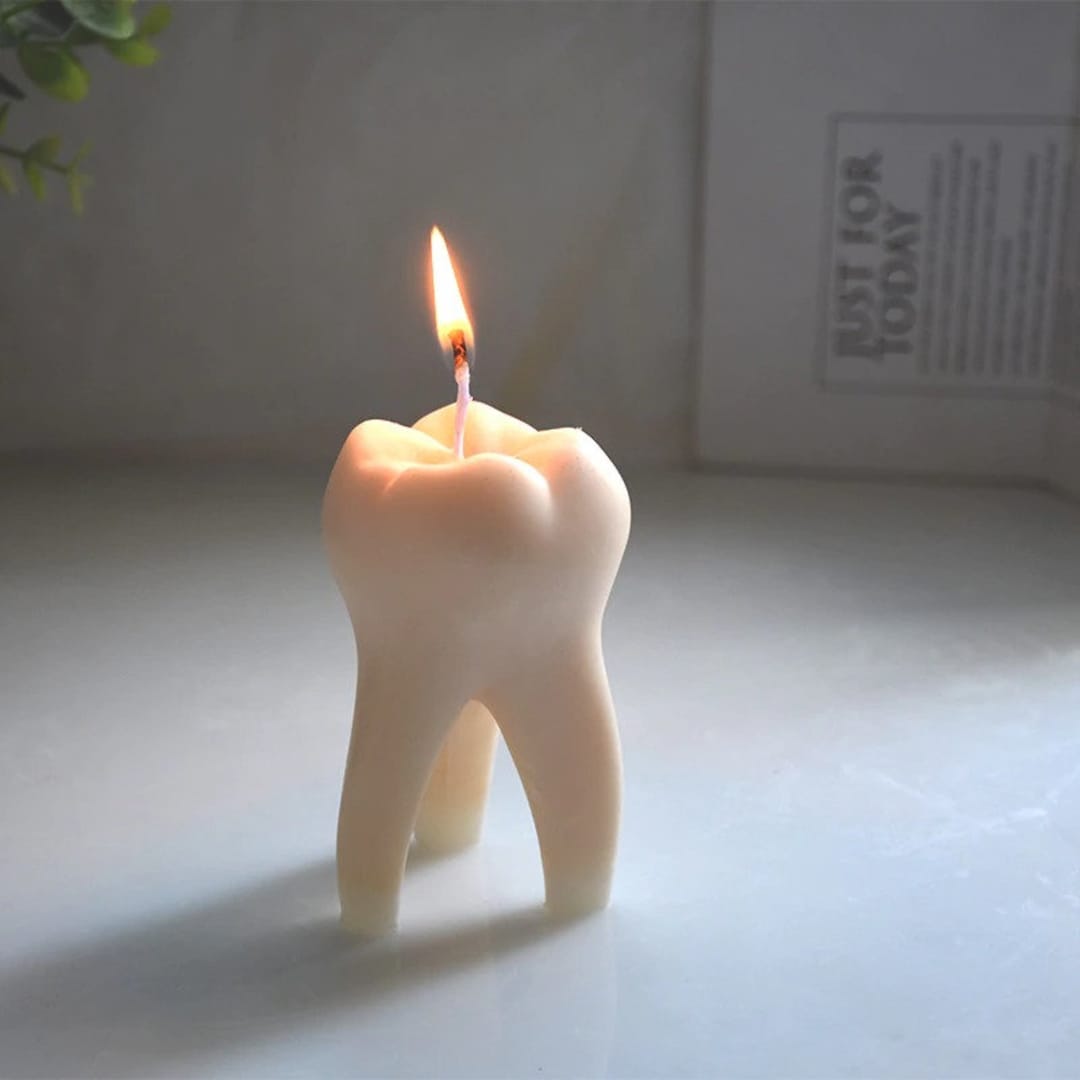 Tooth Candle Silicone Mold Tooth Shape Forms for Candles Silicone