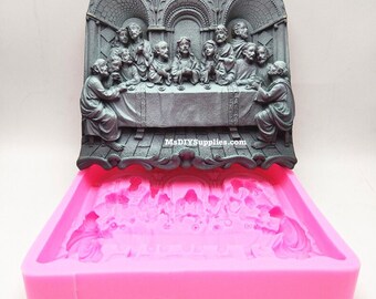 The Last Supper Silicone Molds for Fondant, Religion Mold, Chocolate Mold, Clay Mold, Soap Mold, Resin Mold by MsDIYSupplies