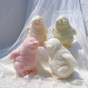 Cute Penguin Statue Candle Mold, Animal Soy Wax Silicone Mould, Figurine Animal Lover Home Decor Silicone Mold Casting