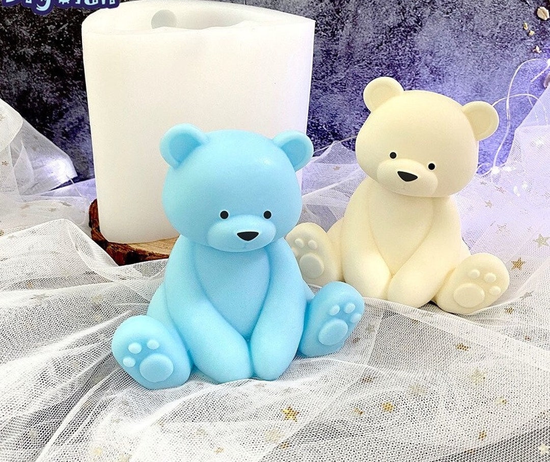 MICANGP Reusable Bear Candle Mold Mini 3D Bear Candle Mould Soap