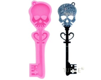 Skull Key Silicone Mold - Keychain, Metal, Jewellery Making, Charm, Fondant, Polymer Clay, Resin by MsDIYSupplies