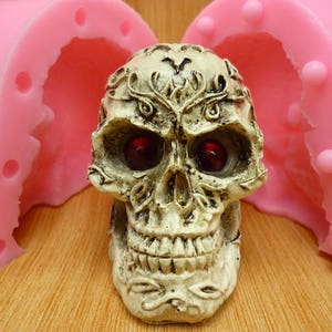 3D Pattern Skull Candle Silicone Mold Casting