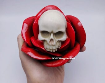 3D Skull Silicone Mold for Candle Making, Cake Topper, Jesmonite, Soap, Wax Melts Mold Casting