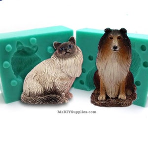 3D Cat & Dog Silicone Mold: Candle, Soap, Clay Casting