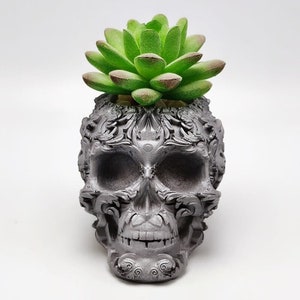 Skull Head Silicone mold - Candle Holder- Candle Mold - Plaster Silicone Mold - Cement Mold - Polymer Clay Mold - Skull Mold