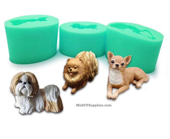 Cute Shih Tzu Dog Silicone Mold For a Puppy Chocolate Moulds Dog Soap Molds  