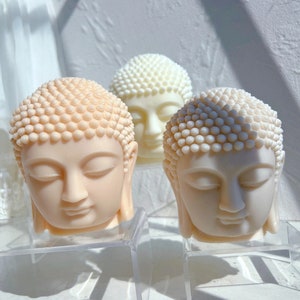 Moule à bougie tête de bouddha, moules originaux en silicone pour statue de bouddha, sculpture, art, outil de cire, moule, figurine, ornements, cadeaux, décoration de la maison