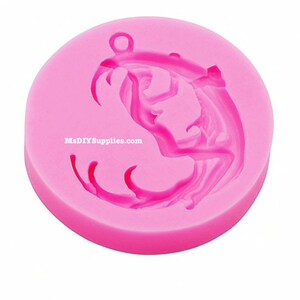 May include: A pink silicone mold with a detailed crab design. The mold is circular with a loop at the top for hanging. The crab's claws and body are clearly defined. The text "MsDIYSUPPLIES.com" is printed on the mold.