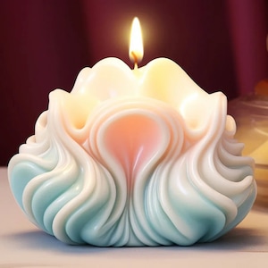 3D Unique Shell Wave Striped Shaped Candle Silicone Mold Casting