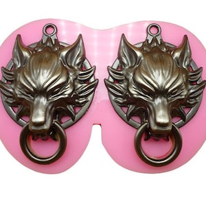Wolf Head Door Knocker Handle Silicone Mold Casting