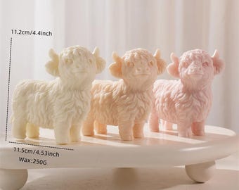 6pcs Highland Cattle Cow Silicone Mold Casting 11.2cm