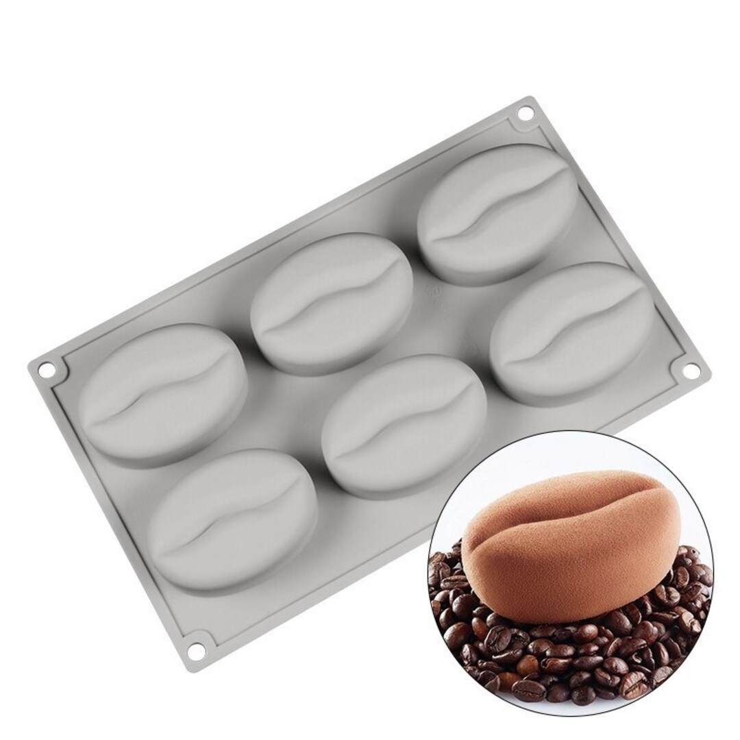 6 Cavity Coffee Bean Mold for Candle Melts, Chocolate Mold, Mousse