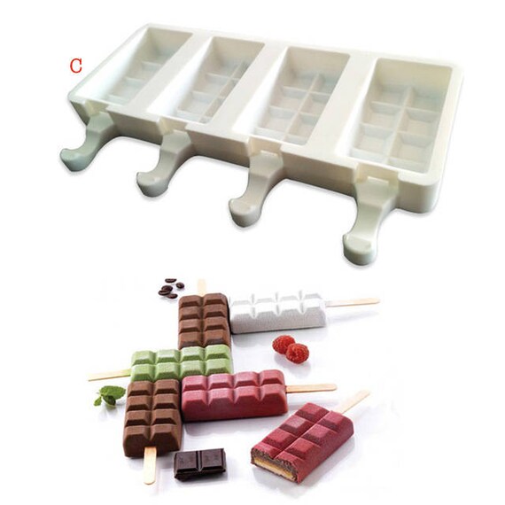 4 Cell Silicone DIY Frozen Ice Cream Mold Juice Popsicle Maker Lolly Pop Mould 4 Cell Silicone DIY Frozen Ice Cream Mold Juice Popsicle Maker Lolly Pop Mould