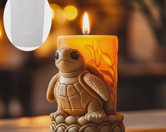 Turtle Cylinderical Silicone Mold for candle, gypsum, cement, jesmonite, soap, decorative mold casing