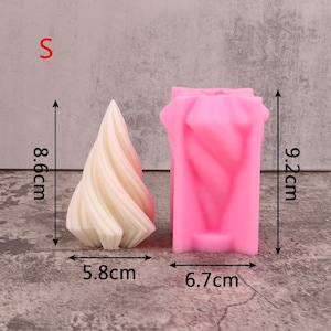 Geometry Carved Wavy Candles Molds Casting
