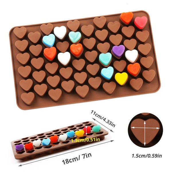 Mini Heart Love Shape Silicone Mold for Candle Embeds, Chocolate Mold, Fondant Party Decoration, Candle Melts, Epoxy Resin Mold
