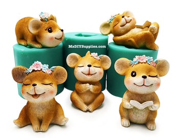 3D Mouse Silicone Mold: Cake Decoration, Candle, Soap Casting