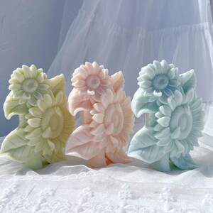 Sunflower Bouquet Candle Mold: Floral Table Decoration, Peony Silicone Mold