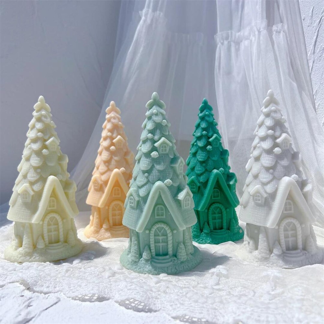 クリスマスツリー型キャンドル6個セット クリスマスの松の木シリコンキャンドル型：クリスマスソイワックスデザイン - Etsy 日本