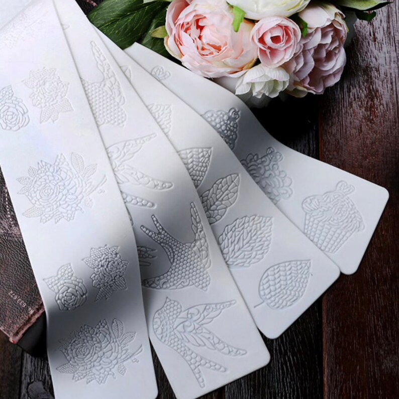 Embossing Mat Fondant Chocolate Flower Sugar Paste Silicone Mat Mold for Gum Paste Cake Decoration Sugar Lace Pad