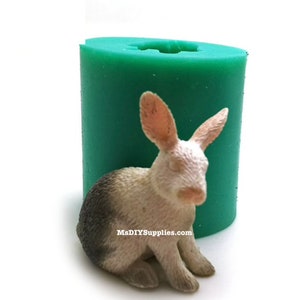 3D Rabbit Silicone Mold-Cake Decoration, Fondant, Candle Mould, Plaster, Cement, Polymer Clay, Resin, Soap, Chocolate Mold Casting